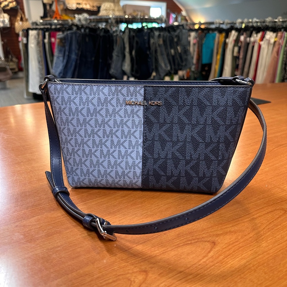 Michael Kors Blue Logo Crossbody Bag